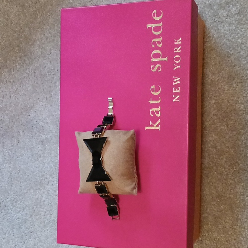 kate spade whimsical Black Bow Tie goldtone bracelet